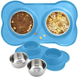 Purlov PetBoost Erhöhter Hundenapf-Ständer mit 2 Edelstahl Näpfen 250ml für Hunde aller Größen - 2 x 250 ml – Bild 1 von 5