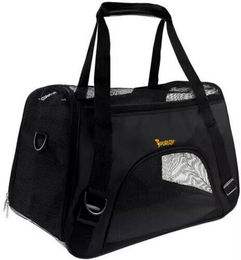 Purlov Tiertransporttasche aus Polyester für Hunde und Katzen kleiner Rassen in Schwarz bis 8 kg – Bild 1 von 5