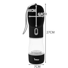 Purlov Tragbare Wasserflasche für Hunde Schwarz 200ml Auslaufsicher - 200 ml – Bild 1 von 6