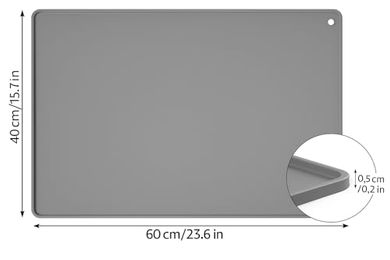 Purlov XL Silikonmatte für Haustiere in Grau 60 x 40 cm – Bild 1 von 7
