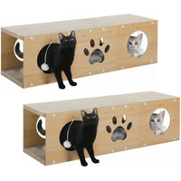 Produktbild von Purpurra Katzenhaus Höhle aus Kratzpappe in Lila und Beige für Katzen