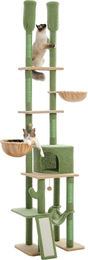 Purpurra Katzenkratzbaum Kaktus-Design Deckenhoch mit großer Höhle Grün 230cm – Bild 1 von 1