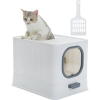 Produktbild von Purpurra Katzentoilette Haubentoilette aus Kunststoff mit ausziehbarer Schale und Streuschaufel 50 x 38 x 39 cm
