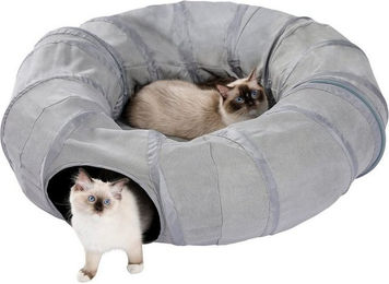 Purpurra Katzentunnel mit Plüschmatte und Ball für Katzen aller Altersstufen Ø 90 cm – Bild 1 von 2