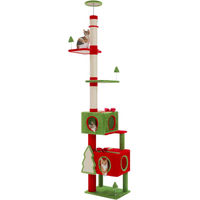 Produktbild von PURPURRA Kratzbaum Deckenhoch 4-stöckig mit Deckenspanner 229-275cm aus Sisal
