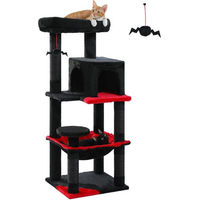Produktbild von Purpurra Kratzbaum für Katzen mit Plüsch Hängematte und Metallgestell 116cm