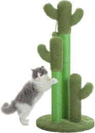 Purpurra Kratzbaum Kaktus Design aus Plüsch für Katzen 88cm – Bild 1 von 5