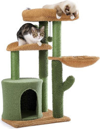 Purpurra Kratzbaum Kaktus-Katzenbaum für Katzen aus Plüsch und Sisal 90 cm Grün – Bild 1 von 1