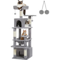 Produktbild von Purpurra Kratzbaum Katzenturm mit Hängematte und Katzenhöhle in 3 Höhen