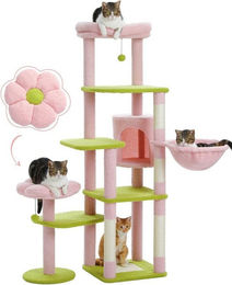 Purpurra Kratzbaum Katzenturm mit Hängematte und Höhle für Katzen 150cm – Bild 1 von 2