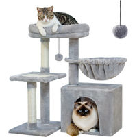 Produktbild von Purpurra Kratzbaum klein für Katzen mit umwandelbarer Bodenplatte in Grau 72 cm