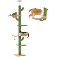 Produktbild von Purpurra Kratzbaum mit Deckenspanner für Katzen in Grün mit Sisal 205-235 cm