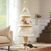 Produktbild von PURPURRA Kratzbaum Weihnachtsbaum aus Metall mit 3 Höhlen 130 cm