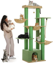 Purpurra Kratzbaum XXL mit extra dicken Stämmen für große Katzen aus Plüsch und Seil 170 cm – Bild 1 von 1