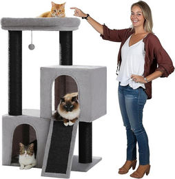 Purpurra Kratzbaum XXL mit extra dicken Stämmen für große Katzen 114/170 cm – Bild 1 von 5