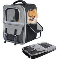 Produktbild von Purpurra Tiertransporttasche Haustierrucksack aus Oxford-Gewebe mit Netzfenster, faltbar und extra-leicht für kleine Hunde und Katzen bis 7 kg, 30 x 23,5 x 40 cm