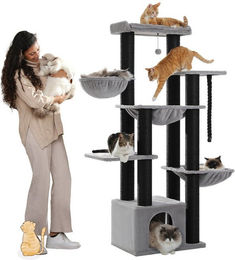 Purpurra XXL Kratzbaum für Katzen mit extra dicken Sisal-Stämmen 114/170 cm – Bild 1 von 5
