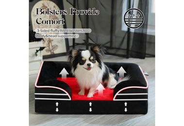 PurpurRain Orthopädisches Hundebett mit Memory Foam und wasserdichter Oberfläche in Grau für alle Altersstufen – Bild 1 von 2