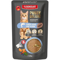 Produktbild von Pussy Deluxe Sensitiv Purer Lachs Alleinfutter Nassfutter Paté für Katzen getreidefrei 10x85g