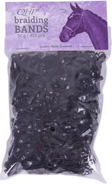 Q-essentials Breite Gummibänder für Pferde zum Flechten aus Kautschuk Schwarz - 50 g – Bild 1 von 2