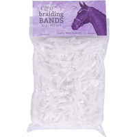 Produktbild von Q-essentials Breite Gummibänder für Pferde zum Flechten aus Kautschuk Weiß - 50 g