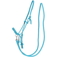 Produktbild von Q-essentials Seilhalfter mit Zügeln aus Polyester für Vollblut in Blau und Türkis