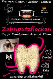 Produktbild von QCHEFS Zahnputzflocken Katze - 80 g