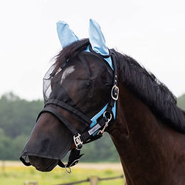 QHP Fliegenschutzmaske mit abnehmbarem Nasennetz und farbigen Ohren – Bild 1 von 3
