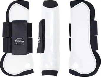 Produktbild von QHP Hartschalen-Gamaschen vorne innen Neopren Klettverschluss Pony Weiß