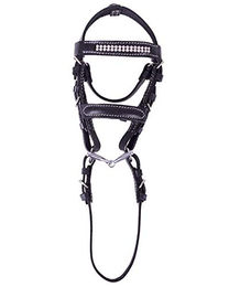 QHP Minitrense Miniaturtrense Leder schwarz Strass Madelon – Bild 1 von 2