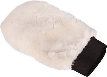 QHP Putzhandschuh Soft Kunstfell extra weich Creme – Bild 1 von 2