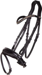 Produktbild von QHP Schwedische Trense Orlando Leder Lackoptik Strass Glitzer