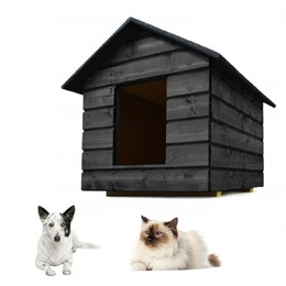 Produktbild von QLS Hundehütte Katzenhaus Größe M mit Vorhang isoliert winterfest Outdoor