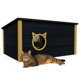Produktbild von QLS Katzenhaus Isoliert aus Holz 73×52×38