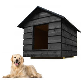 Produktbild von QLS Tierhaus Hundehütte L 80x60x68 cm mit Vorhang isoliert