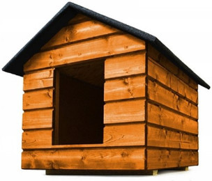 Produktbild von QLS Tierhaus Hundehütte L 80x60x68 cm mit Vorhang isoliert