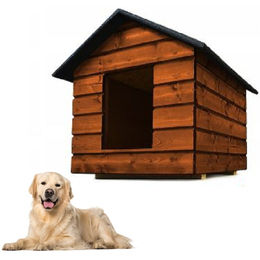 Produktbild von QLS Tierhaus Hundehütte L 80x60x68 cm mit Vorhang isoliert