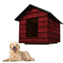 Produktbild von QLS Tierhaus Hundehütte L 80x60x68 cm mit Vorhang isoliert