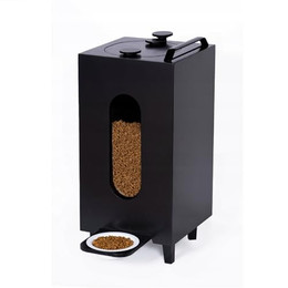 Produktbild von QLS Trockenfutterspender 20L für Katzen und Hunde mit Schale - 20 l