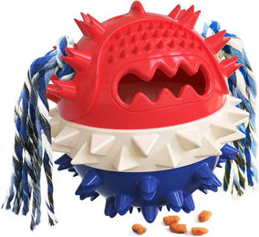 Produktbild von Quietschendes Hundespielzeug Leckerli-ausgebende Hüpfball Geräusche machend TPR Kauer Haustier Interaktives Spielwerkzeug für blau