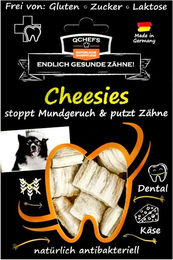 QChefs Cheesies Zahnpflege-Snack für Hunde aus Milchprotein getreidefrei und glutenfrei – Bild 1 von 4