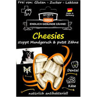 Produktbild von QChefs Cheesies Zahnpflege-Snack für Hunde aus Milchprotein getreidefrei und glutenfrei