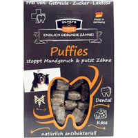 Produktbild von QChefs Puffies Zahnpflege-Snack für Hunde getreidefrei und hypoallergen mit Milchprotein 65g