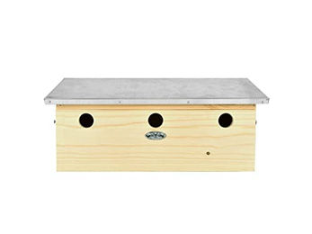 QEM Spatzwohnung Nistkasten aus Holz in Natur für Spatzen – Bild 1 von 4