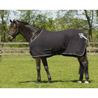 Produktbild von QHP Abschwitzdecke Fleece Ornament in Schwarz und Silber für Pferde