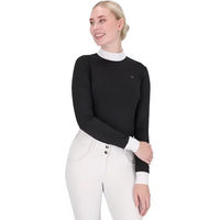 Produktbild von QHP Amilara Turnierpolo mit langen Ärmeln für Damen in Schwarz