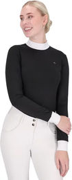 QHP Amilara Turnierpolo mit langen Ärmeln für Damen in Schwarz – Bild 1 von 1