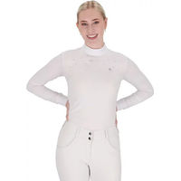 Produktbild von QHP Amilara Turnierpolo mit langen Ärmeln für Damen in Weiß