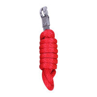 Produktbild von QHP Anbindestrick mit Panikhaken aus Kunststoff in Rot 2 Meter - 2 m