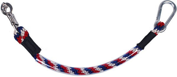 QHP Anhänger-Anbindestrick aus Polyester mit Panikhaken und Karabiner 60 cm Rot - 60 cm – Bild 1 von 4